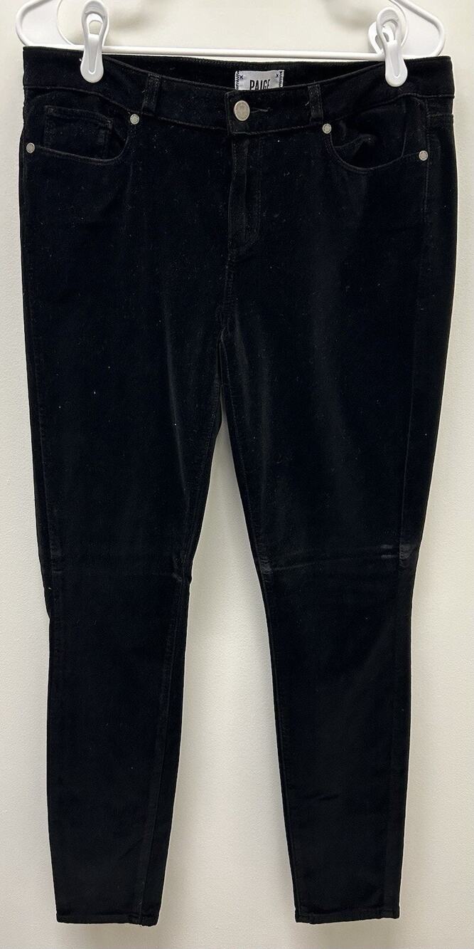 Paige Verdugo Women’s Black Velvet Ultra Skinny Jeans Pants Size 31